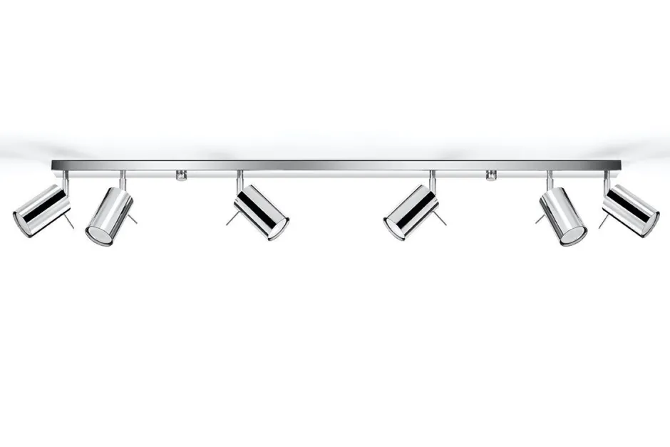 Deckenleuchten|Flurlampen*Sollux Deckenstrahler 6-flammig GU10 118 cm Chrom Metall