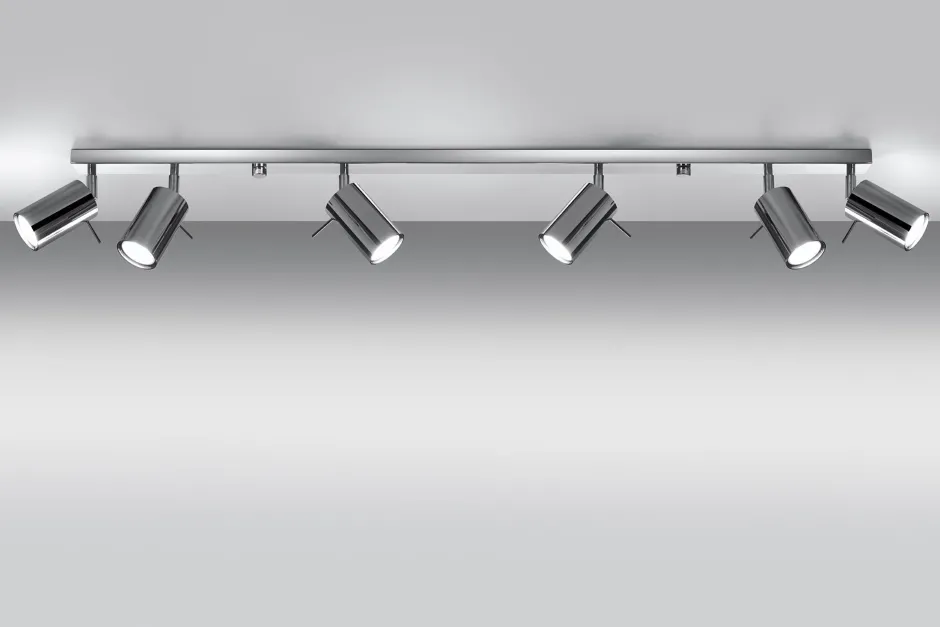 Deckenleuchten|Flurlampen*Sollux Deckenstrahler 6-flammig GU10 118 cm Chrom Metall