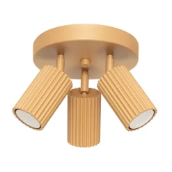 Sollux Deckenstrahler 3-flammig GU10 Ø 19,5 cm klein rund in Gold< Flurlampen|Wohnzimmerlampen