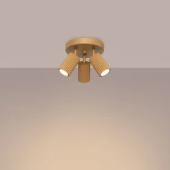 Sollux Deckenstrahler 3-flammig GU10 Ø 19,5 cm klein rund in Gold< Flurlampen|Wohnzimmerlampen