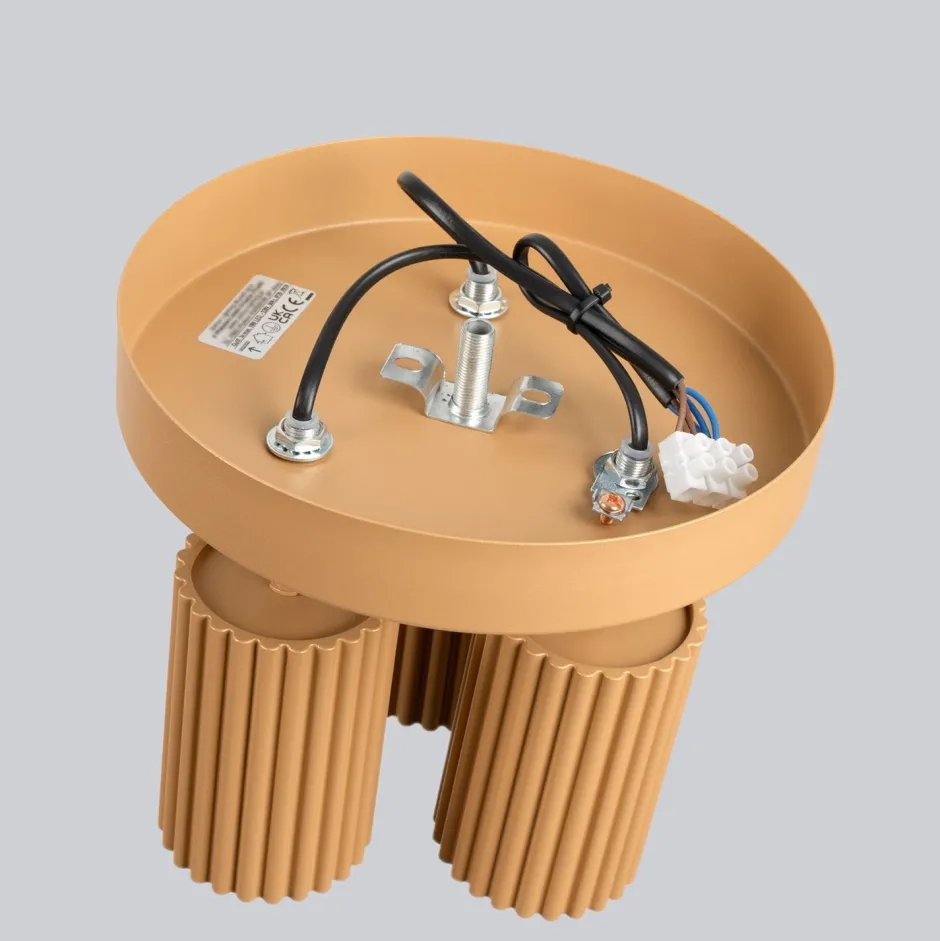 Sollux Deckenstrahler 3-flammig GU10 Ø 19,5 cm klein rund in Gold< Flurlampen|Wohnzimmerlampen