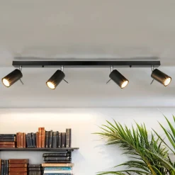 Easylight Deckenstrahler 4-flammig GU10 80 cm lang Schwarz Metall< Deckenleuchten|Flurlampen