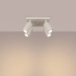 Wohnzimmerlampen|Metall Lampen*Sollux Deckenstrahler 4-flammig GU10 B: 25 cm klein Creme BERTA