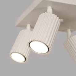 Wohnzimmerlampen|Metall Lampen*Sollux Deckenstrahler 4-flammig GU10 B: 25 cm klein Creme BERTA