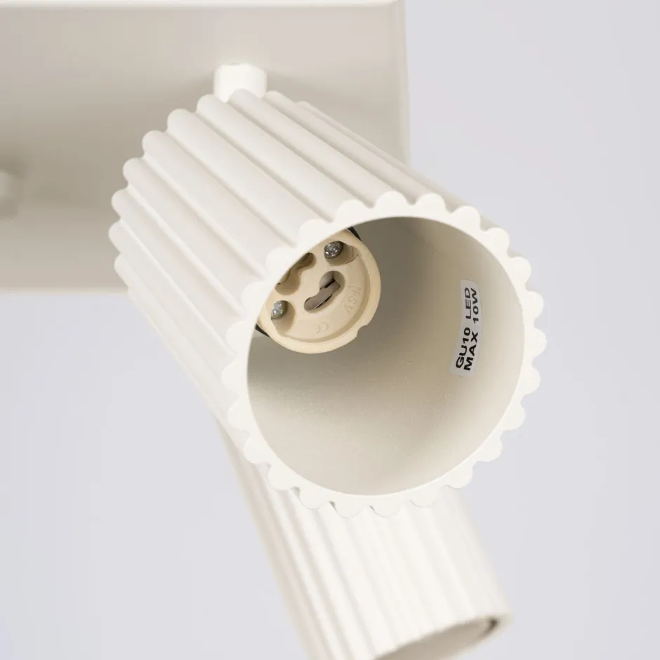 Wohnzimmerlampen|Metall Lampen*Sollux Deckenstrahler 4-flammig GU10 B: 25 cm klein Creme BERTA