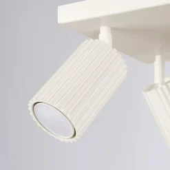 Wohnzimmerlampen|Metall Lampen*Sollux Deckenstrahler 4-flammig GU10 B: 25 cm klein Creme BERTA