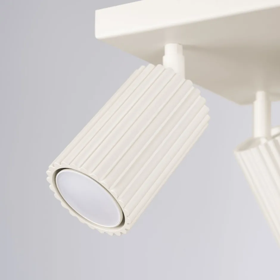 Wohnzimmerlampen|Metall Lampen*Sollux Deckenstrahler 4-flammig GU10 B: 25 cm klein Creme BERTA