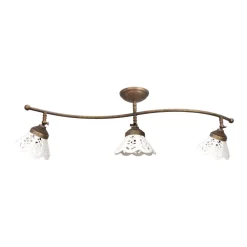 Deckenleuchten|Spots*Giovanni Battista Deckenstrahler 3-flammig Keramik Messing B: 87 cm E14