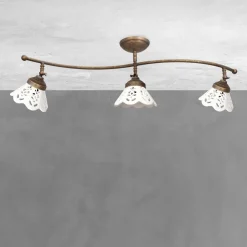 Deckenleuchten|Spots*Giovanni Battista Deckenstrahler 3-flammig Keramik Messing B: 87 cm E14