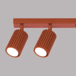 Flurlampen|Wohnzimmerlampen*Sollux Deckenstrahler 6-flammig Rot GU10 117 cm lang groß Aluminium