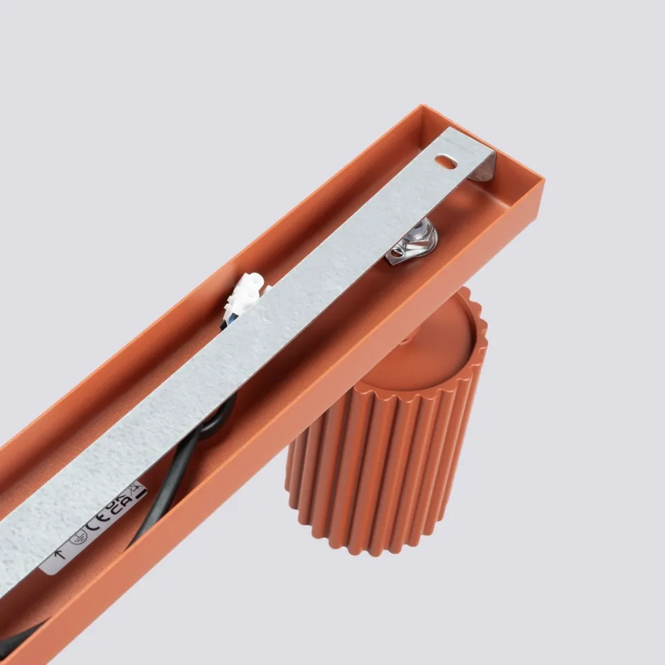 Flurlampen|Wohnzimmerlampen*Sollux Deckenstrahler 6-flammig Rot GU10 117 cm lang groß Aluminium