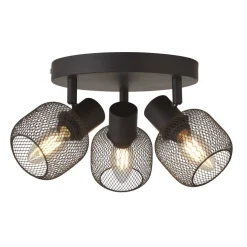 Searchlight Deckenstrahler 3-flammig Schwarz E14 D: 36 cm Metall< Deckenleuchten|Flurlampen