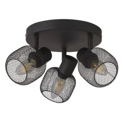 Searchlight Deckenstrahler 3-flammig Schwarz E14 D: 36 cm Metall< Deckenleuchten|Flurlampen