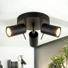 Deckenleuchten|Flurlampen*Easylight Deckenstrahler 3-flammig Schwarz Metall Ø 20 cm GU10