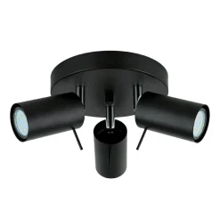 Deckenleuchten|Flurlampen*Easylight Deckenstrahler 3-flammig Schwarz Metall Ø 20 cm GU10