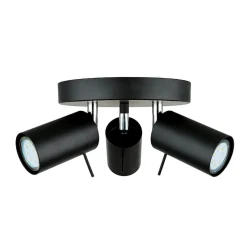 Deckenleuchten|Flurlampen*Easylight Deckenstrahler 3-flammig Schwarz Metall Ø 20 cm GU10