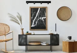 Deckenleuchten|Spots*Masterlight Deckenstrahler 4-flammig Schwarz 100 cm Metall ELSIE