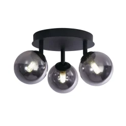 Deckenleuchten|Flurlampen*Searchlight Deckenstrahler 3-flammig Schwarz Rauchgrau G9 D: 34 cm