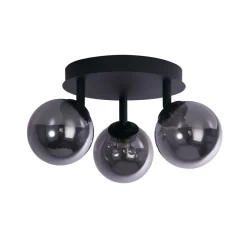 Deckenleuchten|Flurlampen*Searchlight Deckenstrahler 3-flammig Schwarz Rauchgrau G9 D: 34 cm