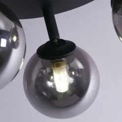 Deckenleuchten|Flurlampen*Searchlight Deckenstrahler 3-flammig Schwarz Rauchgrau G9 D: 34 cm