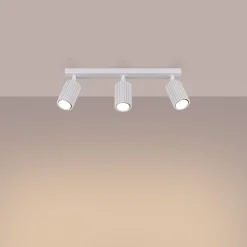 Flurlampen|Wohnzimmerlampen*Sollux Deckenstrahler 3-flammig Weiß GU10 B: 45 cm klein Aluminium