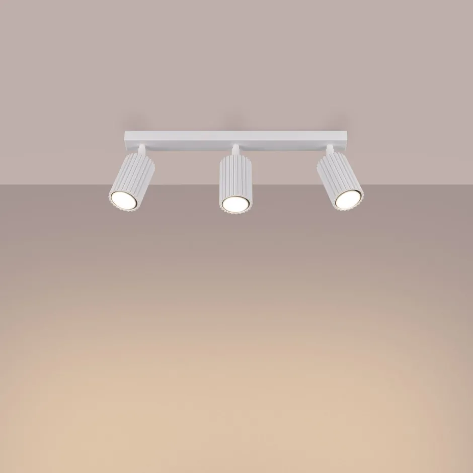 Flurlampen|Wohnzimmerlampen*Sollux Deckenstrahler 3-flammig Weiß GU10 B: 45 cm klein Aluminium