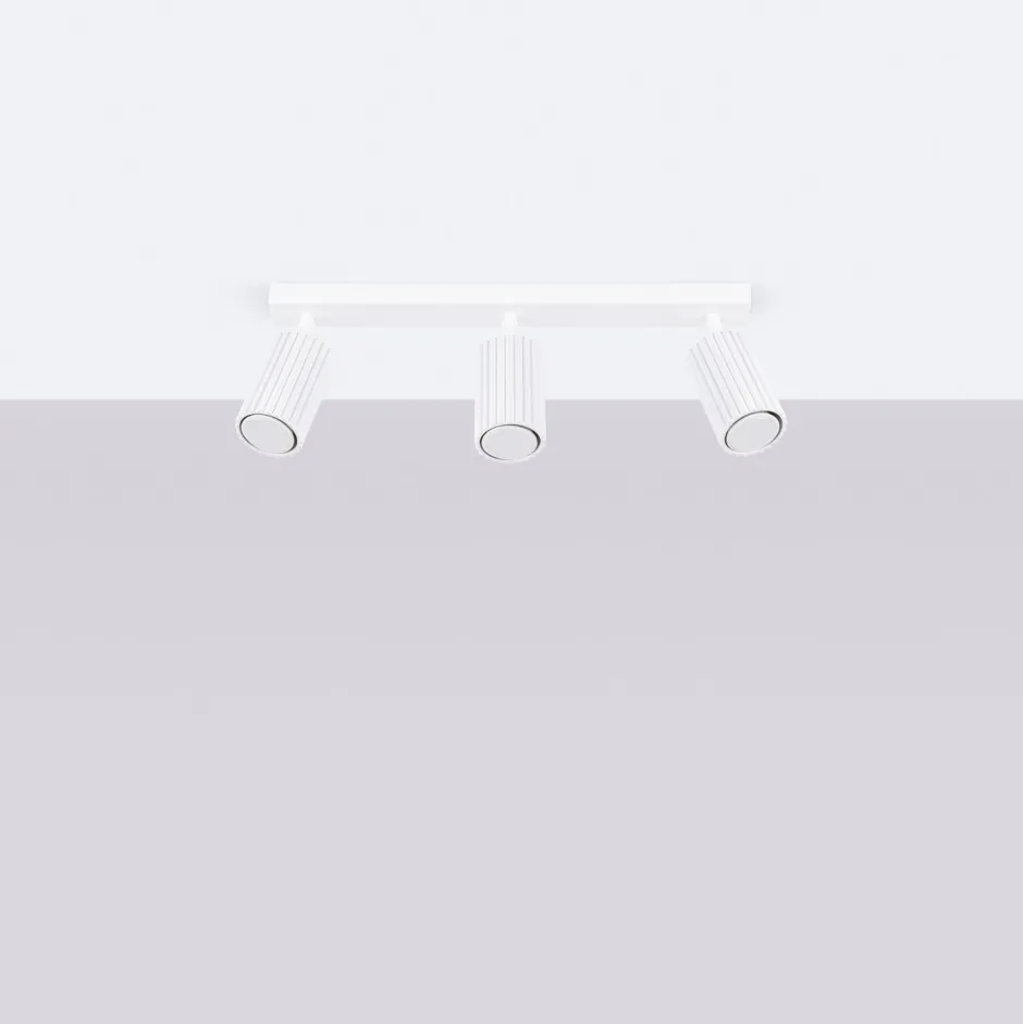 Flurlampen|Wohnzimmerlampen*Sollux Deckenstrahler 3-flammig Weiß GU10 B: 45 cm klein Aluminium