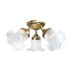 Deckenleuchten|Spots*Giovanni Battista Deckenstrahler Floral 3-flammig Messing Glas Ø 37 cm