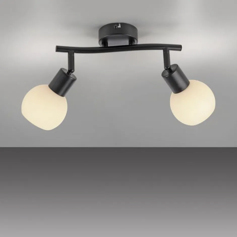 Flurlampen|Bürolampen*Just Light Deckenstrahler Glas Metall 43 cm inkl E14 5 W flexibel