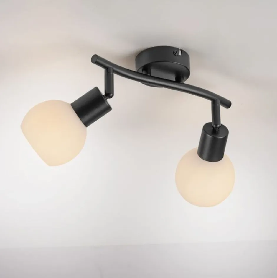 Flurlampen|Bürolampen*Just Light Deckenstrahler Glas Metall 43 cm inkl E14 5 W flexibel