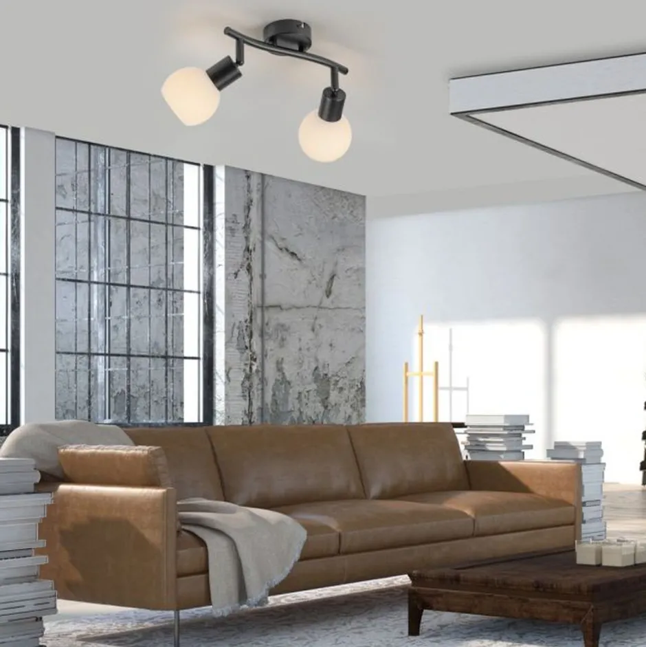 Flurlampen|Bürolampen*Just Light Deckenstrahler Glas Metall 43 cm inkl E14 5 W flexibel