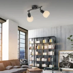 Flurlampen|Bürolampen*Just Light Deckenstrahler Glas Metall 43 cm inkl E14 5 W flexibel