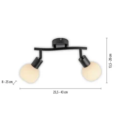 Flurlampen|Bürolampen*Just Light Deckenstrahler Glas Metall 43 cm inkl E14 5 W flexibel