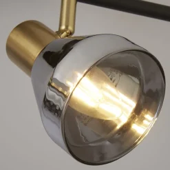 Searchlight Deckenstrahler Glas Metall B: 84 cm 4-flammig E14 verstellbar< Deckenleuchten|Flurlampen