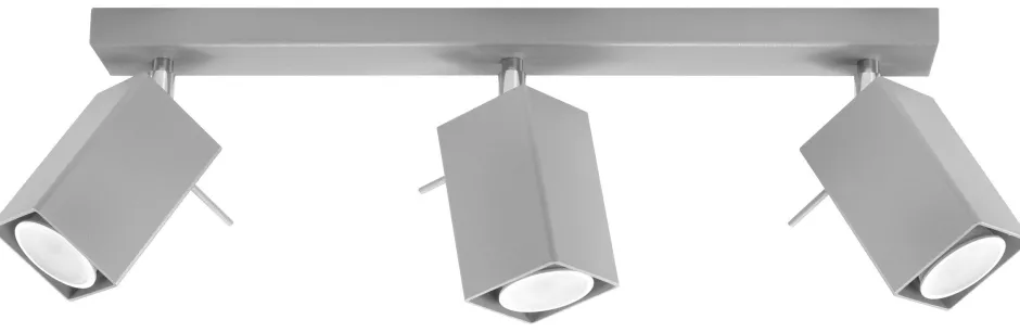 Deckenleuchten|Spots*Sollux Deckenstrahler Grau Stahl B:45cm eckig 3x GU10 FALERIA