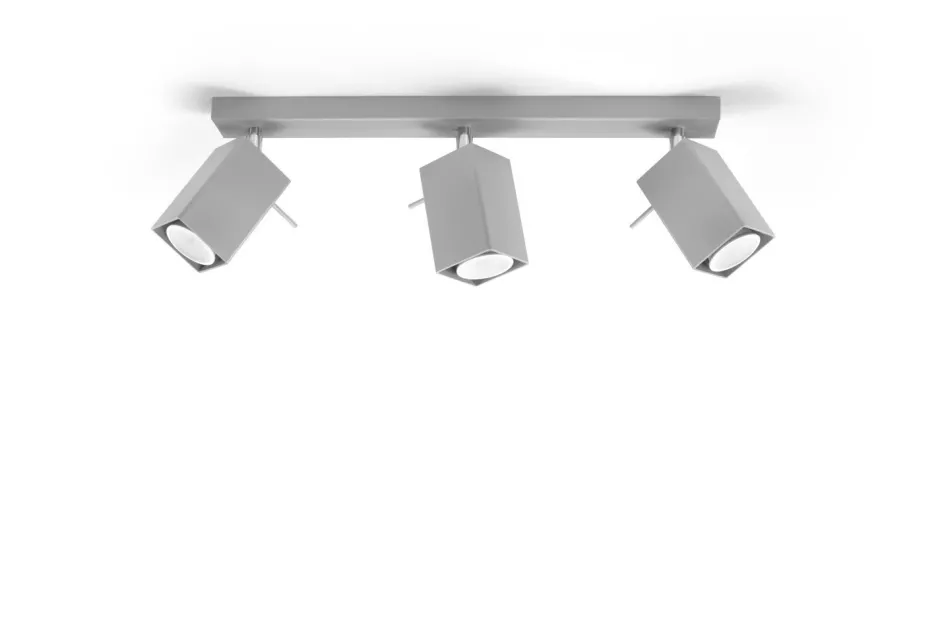 Deckenleuchten|Spots*Sollux Deckenstrahler Grau Stahl B:45cm eckig 3x GU10 FALERIA