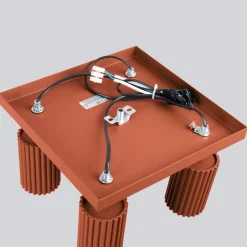 Flurlampen|Wohnzimmerlampen*Sollux Deckenstrahler GU10 4-flammig B: 25 cm klein quadratisch Rot