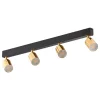 Deckenleuchten|Flurlampen*TK Lighting Deckenstrahler GU10 Gold Schwarz 4-flammig 83 cm lang Metall