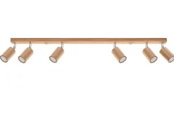 Sollux Deckenstrahler Holz 120 cm lang 6x GU10 verstellbar< Holzlampen|Moderne Lampen