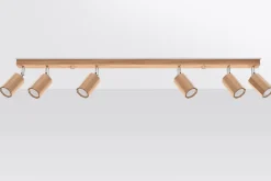 Sollux Deckenstrahler Holz 120 cm lang 6x GU10 verstellbar< Holzlampen|Moderne Lampen