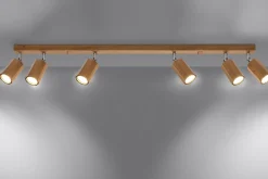 Sollux Deckenstrahler Holz 120 cm lang 6x GU10 verstellbar< Holzlampen|Moderne Lampen