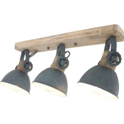 Deckenleuchten|Flurlampen*eltric K Heckel GmbH Deckenstrahler Holz Metall Grau 59 cm E27 beweglich