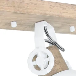 Deckenleuchten|Spots*Steinhauer Deckenstrahler Holz Metall Weiß 59 cm E27 beweglich