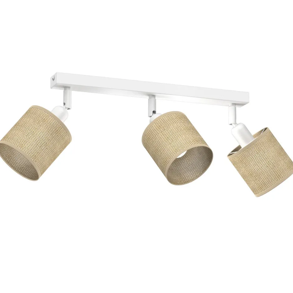 Luminex Deckenstrahler Jute Metall Weiß 45 cm E27 flexibel< Wohnzimmerlampen|Metall Lampen