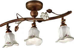 Ferroluce Deckenstrahler Keramik Metall E14 verstellbar 3-flammig< Wohnzimmerlampen|Keramiklampen