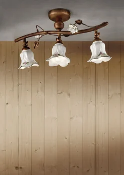 Ferroluce Deckenstrahler Keramik Metall E14 verstellbar 3-flammig< Wohnzimmerlampen|Keramiklampen