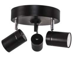 By Rydéns Deckenstrahler klein B: 20 cm Schwarz Metall 3-flammig GU10< Flurlampen|Wohnzimmerlampen