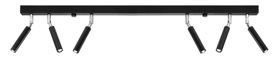 Sollux Deckenstrahler Metall 100 cm lang 6-flammig G9 Schwarz< Deckenleuchten|Flurlampen