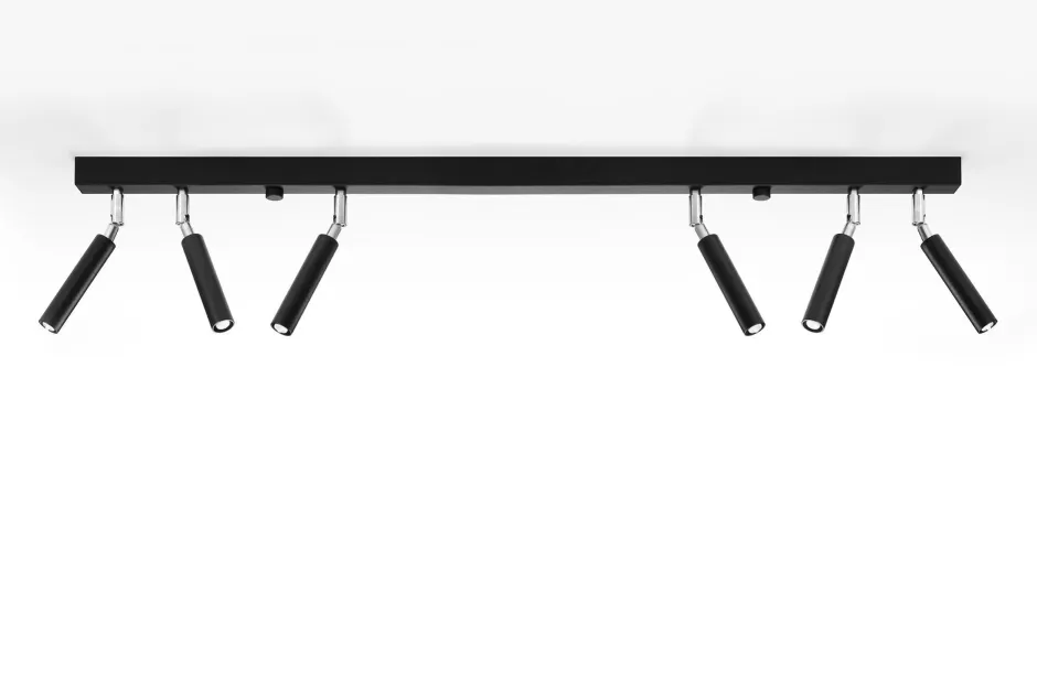 Sollux Deckenstrahler Metall 100 cm lang 6-flammig G9 Schwarz< Deckenleuchten|Flurlampen