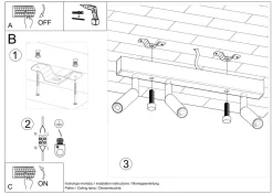Sollux Deckenstrahler Metall 35 cm Weiß verstellbar 3-flammig< Deckenleuchten|Flurlampen